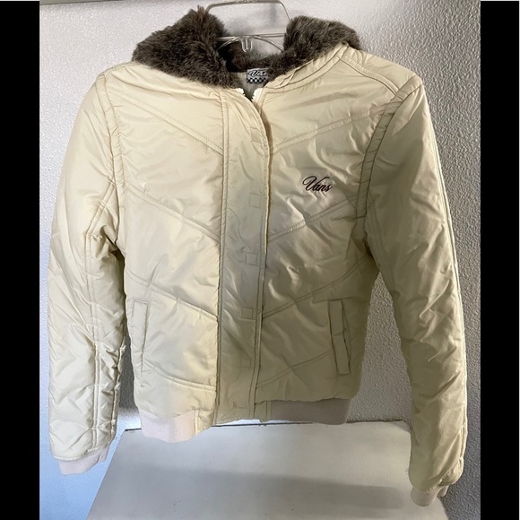 VANS Girls vintage fur trim puffer snow jacket size small - Picture 10 of 10